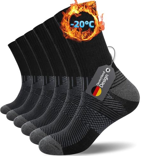 Ruixue 6 Paar Sportsocken Herren Damen Wandersocken Trekkingsocken Baumwolle Atmungsaktiv Hochleistung Sneaker Socken 43-46 39-42 35-38 47-50
