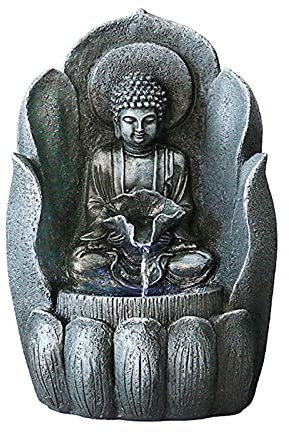 hanxiaoyishop Fuente Buda Fuente Interior al Aire Libre Buda Cara Zen Agua Fuente de Escritorio Afortunado Buddha Estatua Fuente de Agua decoración del hogar Fuente de Agua Interior