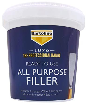 Bartoline 1876 Ready to Use All Purpose Filler 1kg – Professional Quality for Plaster, Wood, Brick, and Stone– Easy to Apply & Sand