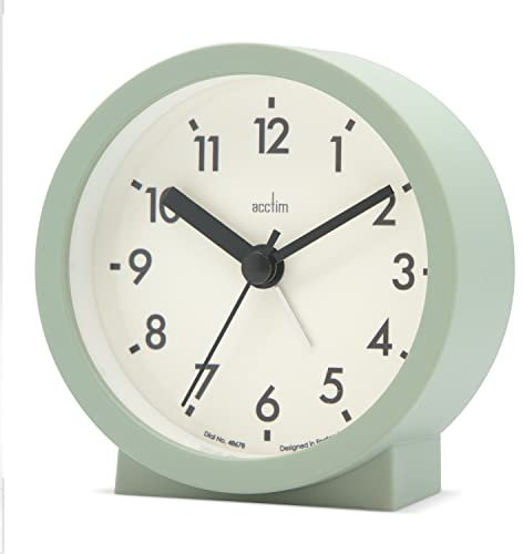 Acctim Gaby Small Analogue Contemporary Bedside Alarm Clock (Cool Mint)