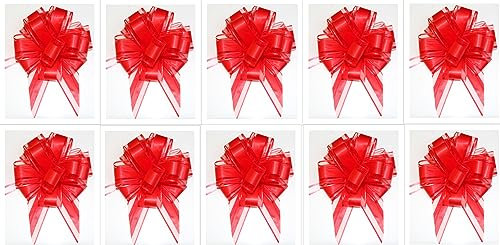 CaPiSo 10X Große Ziehschleife 18cm Durchmesser L Pull Bow Zugband Polyband Dekoschleife Geschenkschleife (End 12)