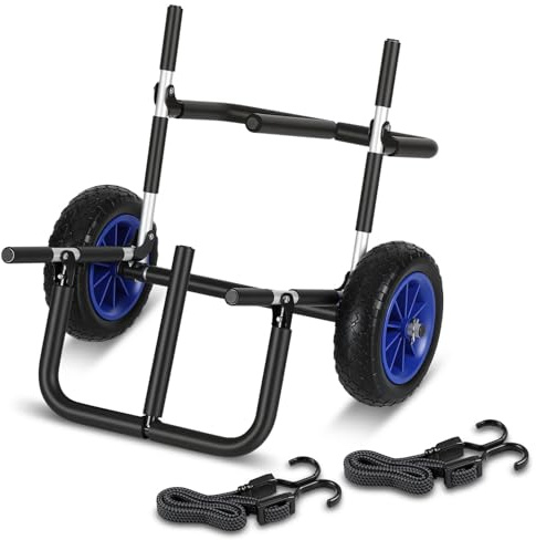 Vigevee Surfwagen Surfboard Transportwagen für SUP-Board Doppel Stand Up Paddle Board Trolley Wagen SUP Transportwagen Klappbar gepolstert inkl. 2 Sicherungsgurte Blau und schwarz
