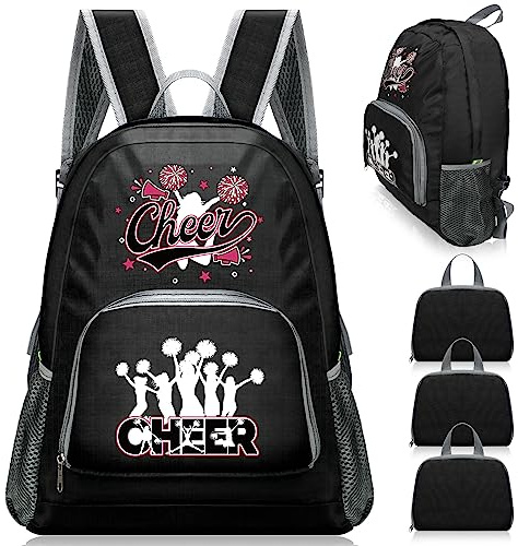 Sweetude Cheerleader-Rucksack für Cheerleader, Geschenk, Cheerleading, Büchertasche, leger, für Sport, Spiele, Reisen, Wandern, Camping, Picknick, 3 Stück, Wie abgebildet., about 11.81 x 6.3 x 15.75