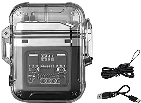 Nizirioo Accendino elettronico USB ad arco: impermeabile, torcia a 3 modalità, antivento, doppio arco, regalo per uomo