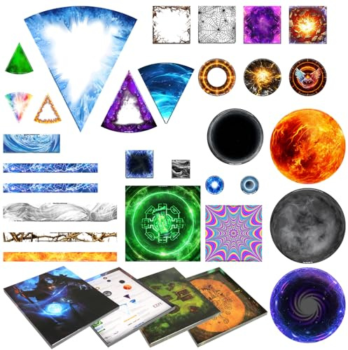 CZYY DND Area of Effect Spell Templates - Set of 28 Markers for AOE Spells with Reference