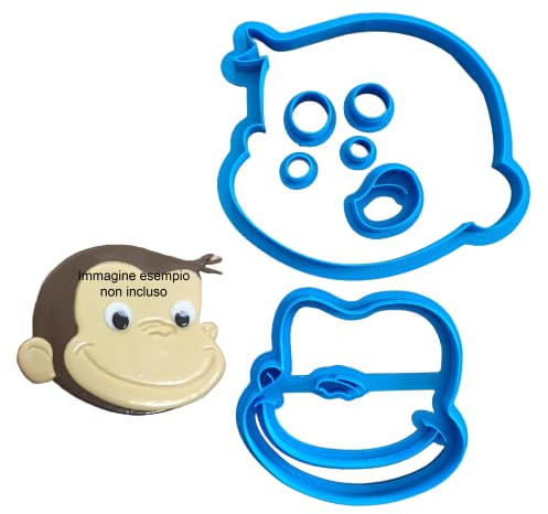 Tagliabiscotti.it - Curioso come George VIso Sezionato - Cookies Cutter - Formina per Biscotti e PDZ (10cm)