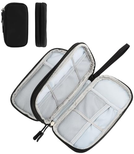 TNOMSNO Eise Zubehör Organizer Tasche, Kabeltasche Elektronische Tasche Kabeltasche, Stoßfest und Feuchtigkeitsgeschützt, Großes Fassungsvermögen, Elektronische Tasche für Handyladekabel, Kabel