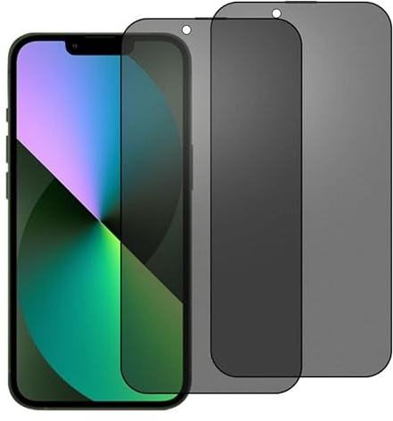 chejuza Anti-Spion Matt Keramik Schutzfolie für Apple iphone 13/13 pro [2 Stück], Anti-Fingerabdruck, Anti-Spy,Zero Bubble HD Displayschutzfolie,PET-Material (kein Glas)