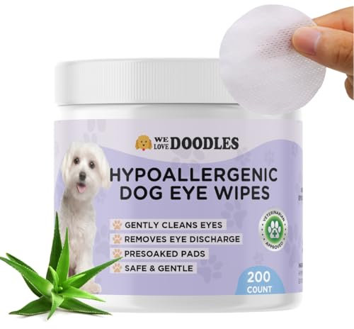 We Love Doodles Dog Eye Wipes - Gently Clean Eyes with Pre-Soaked Eye Wipes for Dogs, Effective Tear Stain Remover for Dogs, Safe Pet Eye Wipes for Crust & Eye Debris, Dog Eye Cleaner - 200 Pads