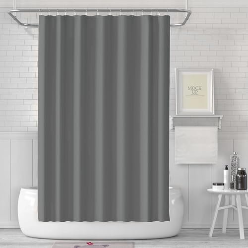 LUKDUNG 180x180 cortina de baño, cortina de ducha antimoho para el baño, cortina para bañera y ducha de plástico impermeable y lavable, cortina de ducha PEVA con 12 anillos para colgar de color gris