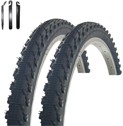 2 x VEE Rubber V185 26 Fahrradreifen Schwarz 51-559 (26 x 2.00) inkl. Reifenheber