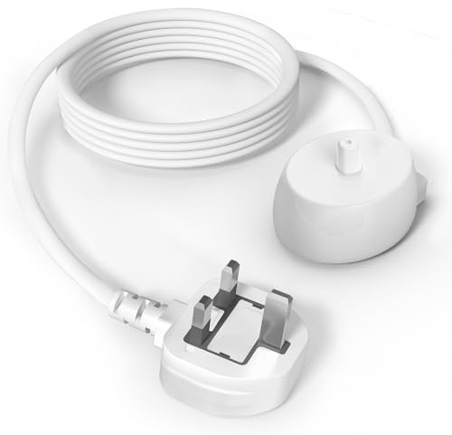 for Oral B Charger, Electric Toothbrush Charger Adapter UK 1.2M/3.9ft | for Braun Oral B Pro 3 3500, 3000, Pro 2 2500, Pro 1 650, iO3, iO4, iO5, iO6, Smart 6000N, Genius X, 8000, Type 3757 Chargers