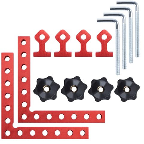 90 Degree Clamp, 2 Sets Corner Clamps 5.5 x 5.5(14 x 14cm) 90 Degree Positioning Square Aluminum Alloy Square Clamps for Woodworking Cabinet Picture Frames