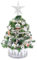 SOBEAU Mini árbol de Navidad Pequeño árbol de Navidad con iluminación, árbol de Navidad artificial con decoración navideña plateada y luces de hadas LED, árbol de Navidad de mesa de 60 cm para Navidad