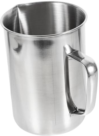 1000ml Tasse à Mesurer Argenté en Acier Inoxydable Graduée | Cuisine et Usage Industriel, Surface Lisse sans Bavure, Réutilisable, Résistante à L’usure