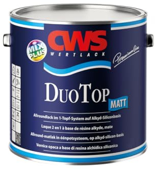CWS CD Color Duo Top Matte 0,375 l blanc, vernis mat polyvalent à base de silicone alkyde. Système à base de solvant pour la peinture de base et de finition en intérieur et en extérieur.
