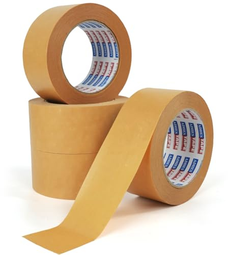 ADHES Ruban Adhésif D'Emballage, Marron Peut Être En Papier Kraft Bande De | Colis Pour BoîTe Carton , 50MM X 40M 4 Rouleaux De Ruban AdhéSif Brun Transport Recyclable Demenagement