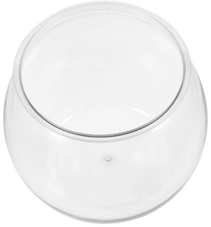Abaodam Plastikfischtank Für Kampffische Rund Und Transparent Flacher Garnelentank Als Pflanzgefäß Für Schreibtische Und Kleine Räume