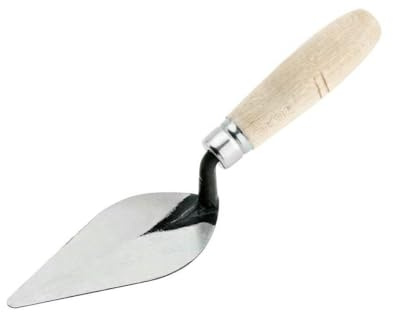 Palette de maçon 130 x 70 mm, pointe olivier, idéale pour appliquer et lisser le mortier et le ciment dans les travaux de construction.