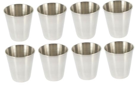 Alipis 8 Pezzi Bicchiere in Acciaio Inossidabile Per Liquori Uso Quotidiano Adatto Per Vino Whisky Liquori Superalcolici Per Hotel Banchetti Feste Bar e Altre Occasioni
