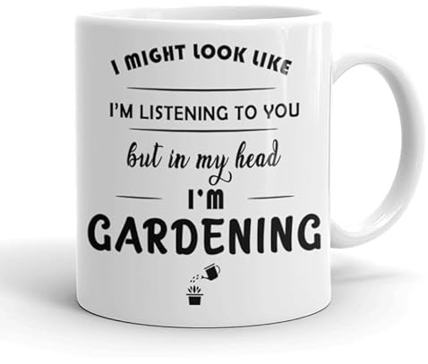 VIROSA Gardening Mug – “in My Head I’m Gardening” – 11oz Ceramic Coffee Mug – Gift for Gardeners – Plant Lover Birthday Present