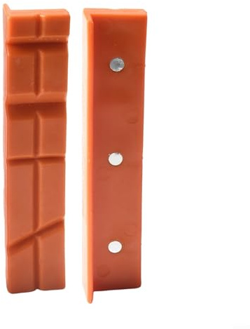 Volakebeing Lot de 2 mâchoires magnétiques en caoutchouc souple pour banc d'étau en métal, machines-outils de 10,2 cm, orange/vert, tissage uni/en forme de V, accessoire de protection pour bois et