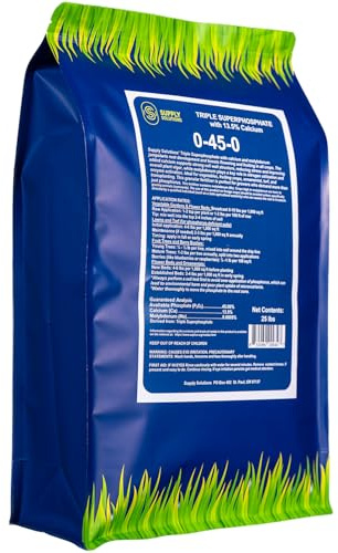 Supply Solutions | 0-45-0 Triple Superphosphate with 13.5% Calcium | High Phosphorus Bloom Booster Fertilizer for Indoor Plants, Flowers, Orchids, Citrus, Lawns, Vegetables & Fruit Trees (25 Pounds)