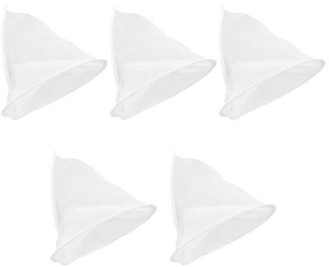 TOYANDONA Colador de Miel de Malla Fina de Nailon 5 Piezas, Bolsa Filtrante Cónica Doble Capa, Lavable y Reutilizable para Extracción y Filtrado de Miel en Apicultura y Cocina Doméstica