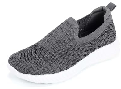 JOMIX Zapatillas Slip-on Hombre Zapatillas Transpirables de Malla Zapatos Cómodos Ligeros para Caminar, Trabajo, Ocio