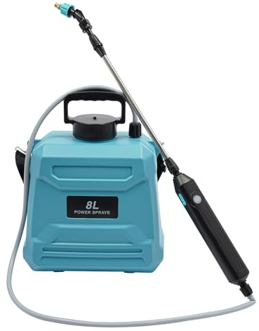 Pulverizador eléctrico de jardín de 8 litros, con batería recargable por USB, pulverizador de batería con motor de cobre puro, lanza extensible y correa para el hombro, ideal para jardín, plantas