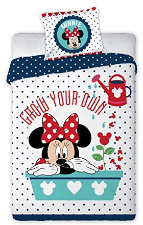 Disney 2 TLG Kinderbettwäsche 100x135 40x60 Minnie Mouse 053 Bettwäsche Babybettwäsche