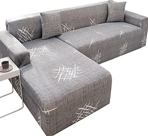 VEAI House Canape d'angle Canapé Protecteur Extensible Housse de Canapé d'angle avec Accoudoirs 1 2 3 4 Places, Couverture de Canape（Le canapé d'angle en L Doit en Acheter Deux）