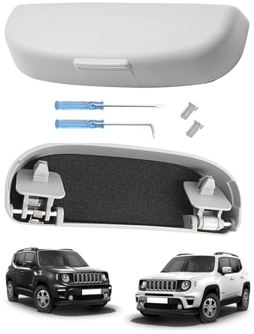 GAFAT Kompatibel mit Jeep Renegade BU 4xe Hybrid 2015-2025 2026 Brillenetui | Sonnenbrillenhalter Aufbewahrungsbox Organizer Ablagen, Facelift Renegade Zubehör (Grau)