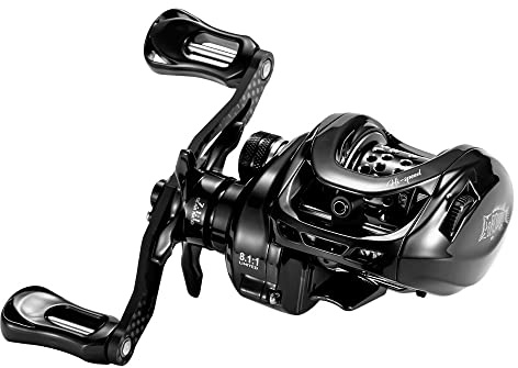 DOVIELLO BMC100 150g/0.33LB BFS Reel Baitcaster Reels with Drag Clciker 8.1:1 High Speed 5KG/11LB Drag Power 11+1BB Baitcasting Reel Bait Fitness System Carbon Fishing Reel