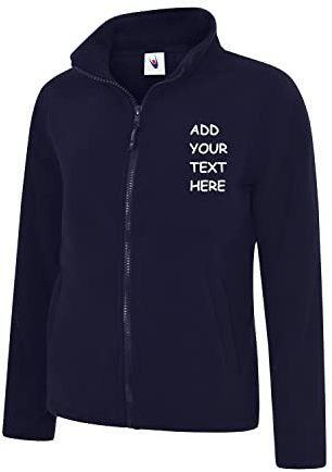 Personalised Left Chest Text Any Text UC608 Ladies Classic Full Zip Fleece Jacket