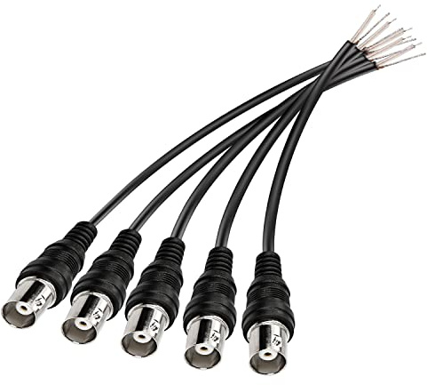 MEIRIYFA BNC Bare Cavo, BNC Connettore Femminile Spina con Open End Wire per CCTV Terminale Adpater (5pcs BNC Femmina)