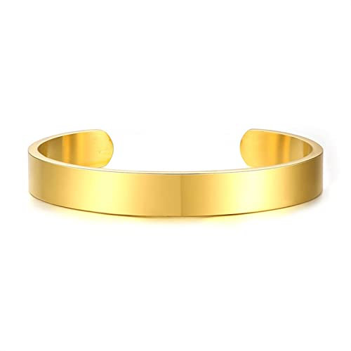 Whoiy Armband Gold Modeschmuck, Armbänder für Herren Armspange Edelstahl Manschettenarmbänder Armbänder Urlaub Outdoor 15cmx10mm