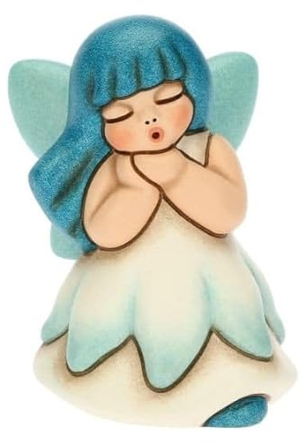 THUN, Bomboniera Fata Inverno in Ceramica Decorata a Mano, Versione Piccola, Linea Bomboniere, 4.7x4.5x7 cm h