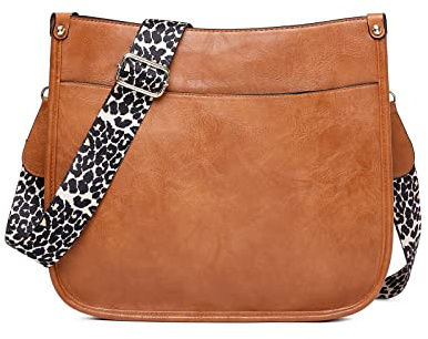 NICOLE & DORIS Frauen Umhängetasche Damen Handtasche Schultertasche Leder PU Satchel Tasche Multi-Pocket Crossbody Bag Damen Messenger Bag Shopper Tragetasche Braun