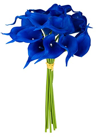 Katomi 10 stems of real touch artificial calla lilies ¡ (Blue)