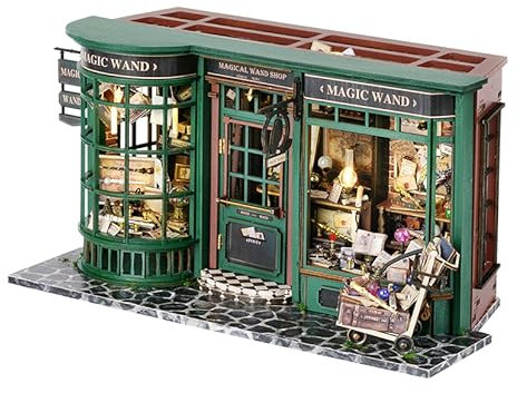 CUTEROOM DIY Miniatur Puppenhaus Kit, Holz Puppenhaus Modellbausätze für Erwachsene zum Bauen, Magisches Miniaturhaus Kit für Teen Mädchen Jungen Frauen Geschenk