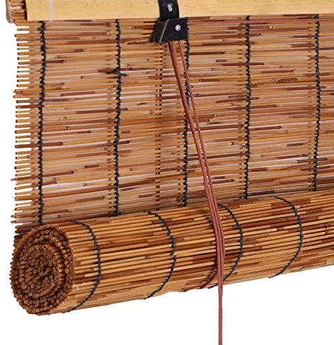Bambusrollo für Türen Fenster Bambus Rollo Jalousine Sichtschutz 86cm 78cm 104cm 110cm 120cm 140cm breit