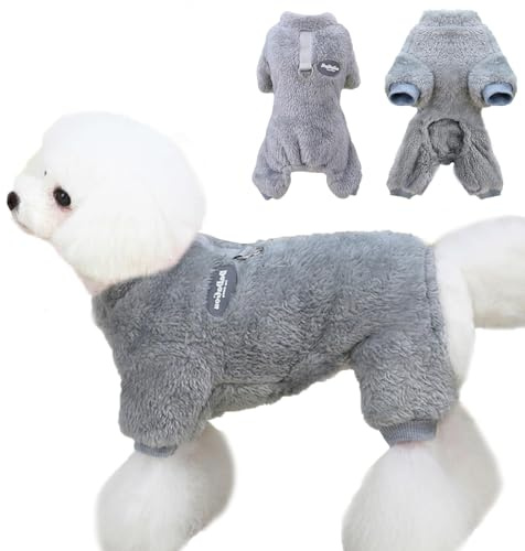 Fadcaer Hundepullover, Winter Warmer Hundepullove, Fleece Hund Pullover Welpenpullover, Hund Kleidung Haustier Pullover für Kleine Mittelgroße Hunde (XXL, Grau)