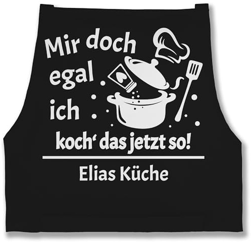 Geschenk mit Namen personalisiert by Shirtracer - Schürze - Kochschürze - Mir doch egal ich koch das jetzt so mit Name