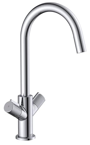 Bristan Fern Kitchen Tap, Chrome, FRN EFSNK C | Swivel spout, Top fix EasyFit installation, Dual handle operation, Easy-grip handles, Kitchen mixer tap, Lifetime Cover