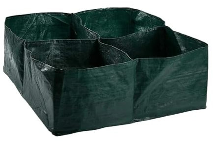 Generisch Erhöhte Pflanztasche für den Garten, 4 Fächer, wiederverwendbar, Stoff, erhöhter Gartensack, tragbar, rechteckig, Pflanztasche für Gemüse