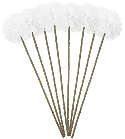 ABOOFAN 8 Stück Künstliche Chrysanthemenkugeln Weiß aus Kunststoff für Hochzeitsstrauß und Wohnraumdekoration Vielseitige Blumendekoration für Zuhause und Feier