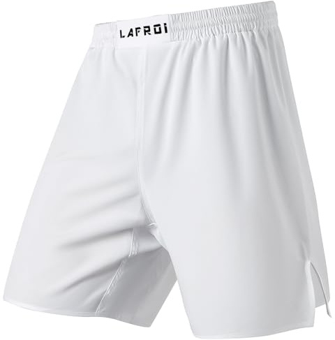 LAFROI Uomo Pantaloni da MMA, Boxe, Cross Training e Altri Sport da Combattimento-QJK06 White Size MD