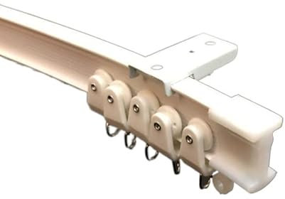 ZACUNXY Duschvorhangsschiene，Vorhangschiene 1/3/4/5 / 6m Flexible Decke montierte Vorhangspur Schiene Gerade Folie Windows Kunststoff biegbar Home Fenster Dekorzubehör(8M Side Clamping)