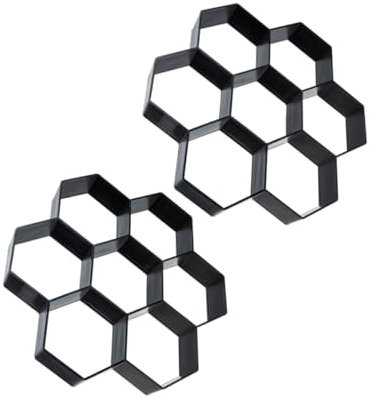KITANDOVE 2stücke Hexagon Pflasterform Für Garten Wiederverwendbare Beton Gießform Für Gehwege Und Terrassen Robustes Kunststoffmaterial Für Kreative Gartenwege